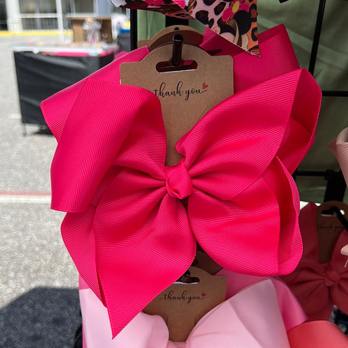 Pink bows 8”