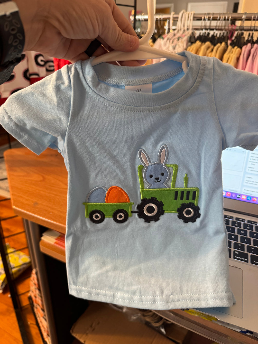 Embroidered Bunny Tractor shirt