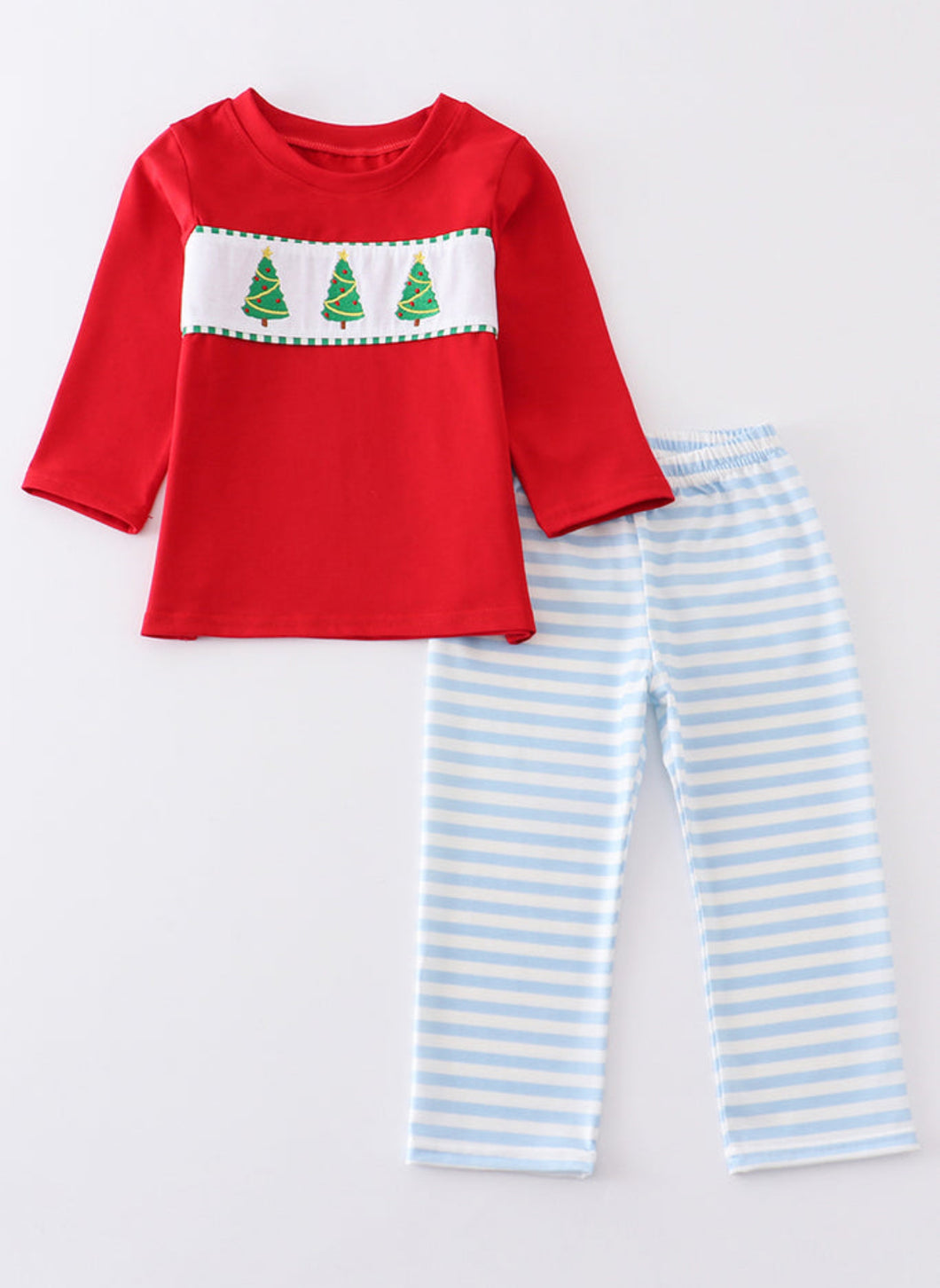 Red Embroidery Stripe Boy set