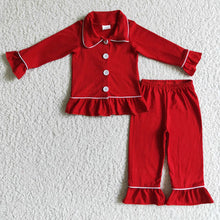 Load image into Gallery viewer, Preorder Christmas Solid Red pajamas