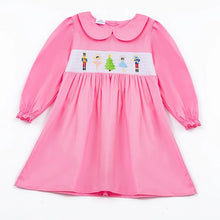 Load image into Gallery viewer, Pink Nutcracker Smock Dress