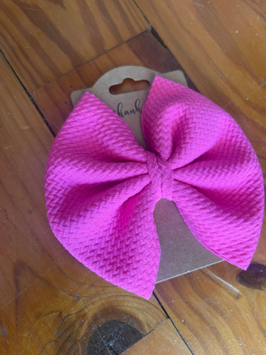 Fluorescent Pink Bow 4.5 inch