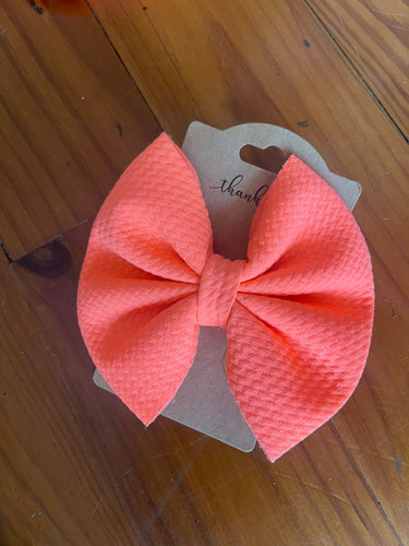 Fluorescent Orange Bow 4.5 inch