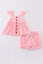 Load image into Gallery viewer, Plaid Button Ruffle set