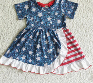 Preorder Red White Blue Ruffle Dress