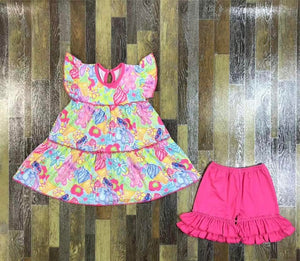 Preorder Pink stitch short set