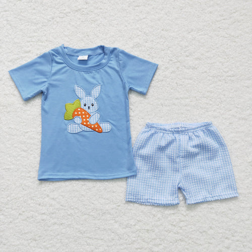 Embroidery Plaid Easter Short set