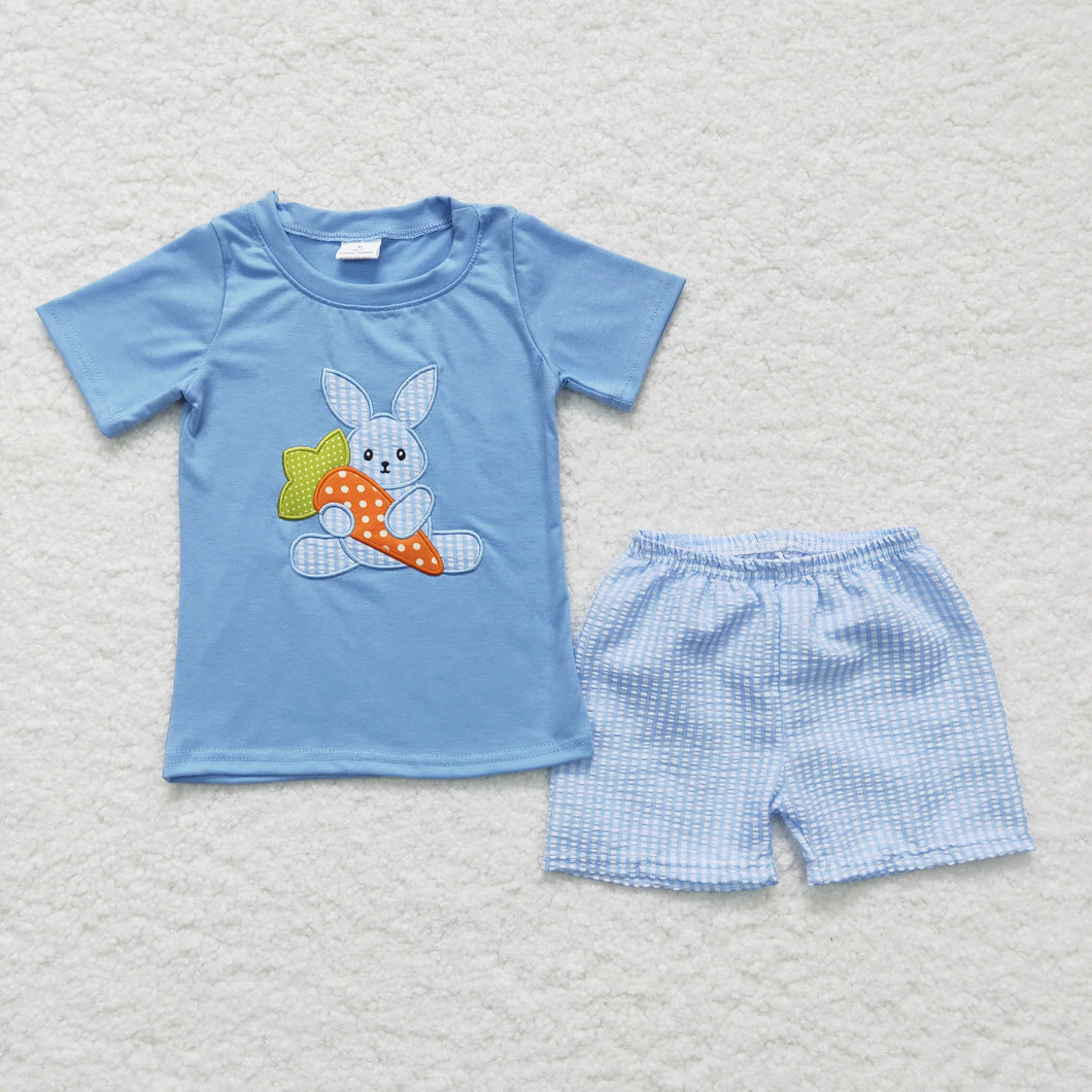 Embroidery Plaid Easter Short set