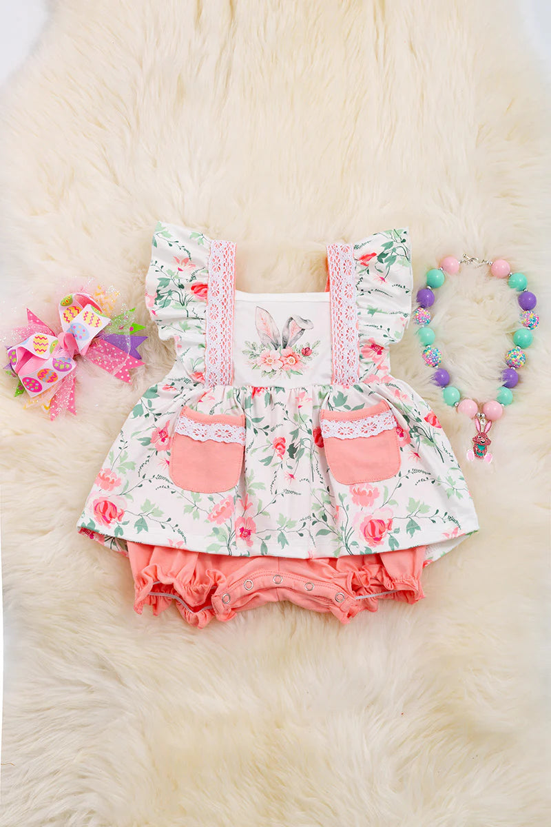 Coral Floral Bloomer Set