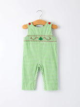 Load image into Gallery viewer, Green Smocked Embroidered Tree Romper
