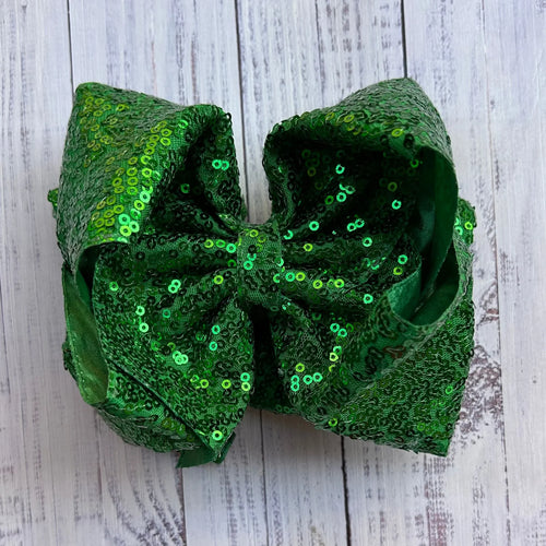 Green Sequins Hairbow