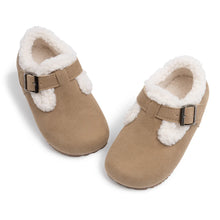 Load image into Gallery viewer, Khaki sherpa slip on shoe