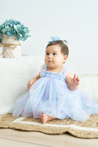 Star Strap Tulle  Easter Blue Dress