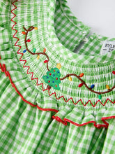 Load image into Gallery viewer, Green Smocked Tree Embroidered Dress