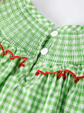 Load image into Gallery viewer, Green Smocked Tree Embroidered Dress