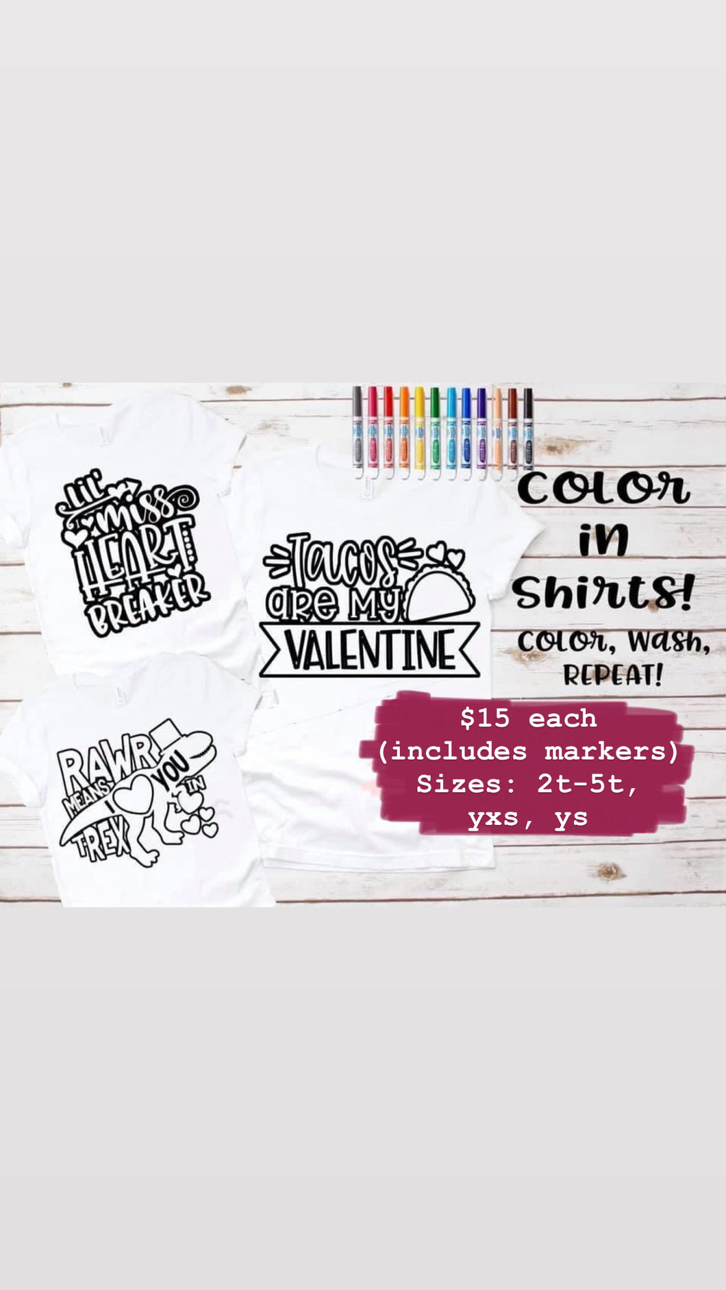Valentine’s Coloring Shirts